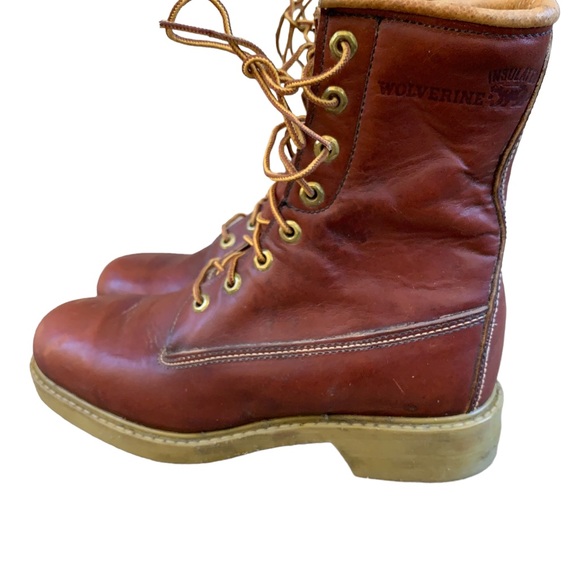 Vintage Wolverine lace up leather boots 7.5 - Picture 6 of 12